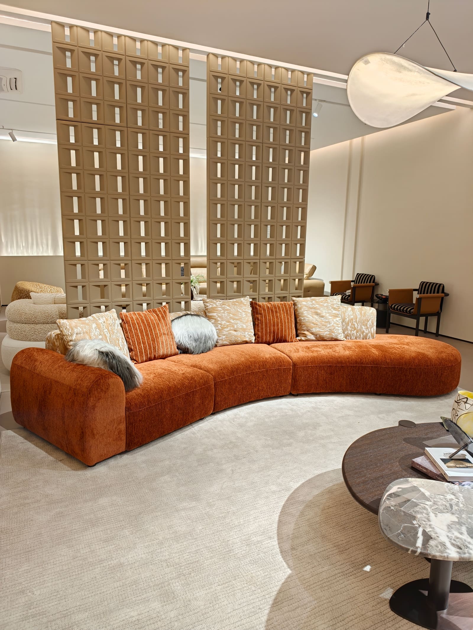 Curved Chenille Modular Sectional Sofa 5015