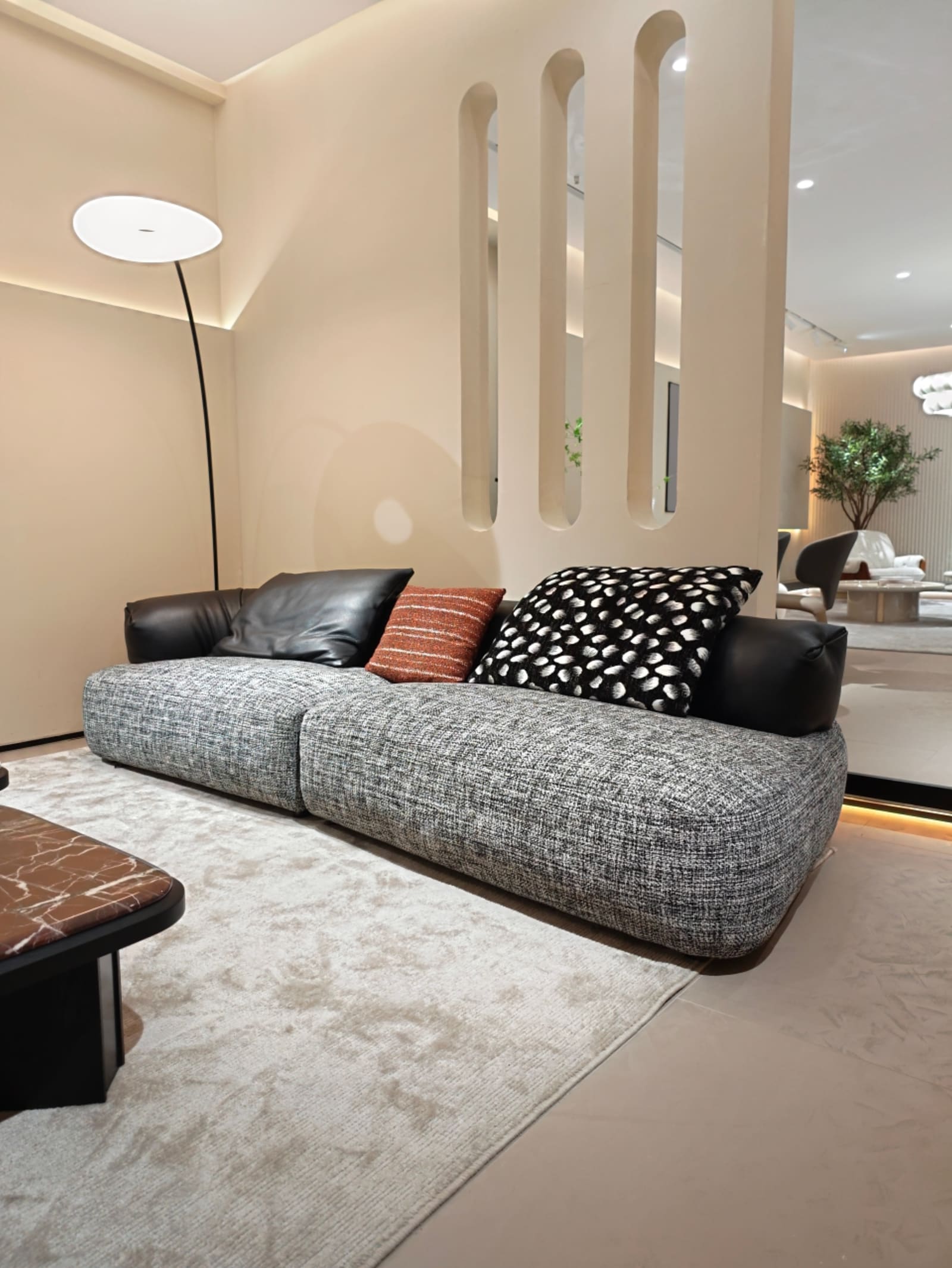 Top-Grain Leather L-Shaped Sectional Sofa D051 12