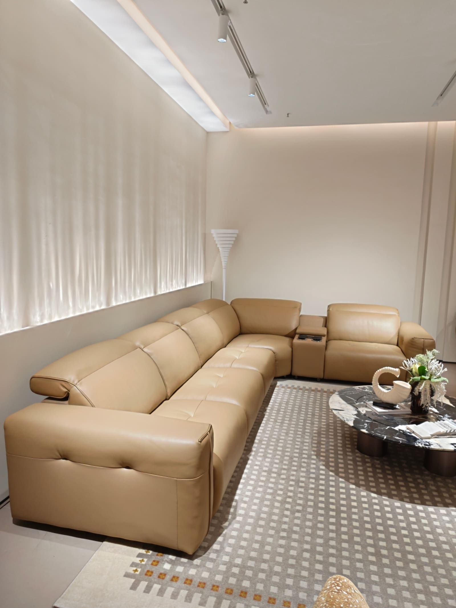 Functional Modular Leather Sectional Sofa D073 2