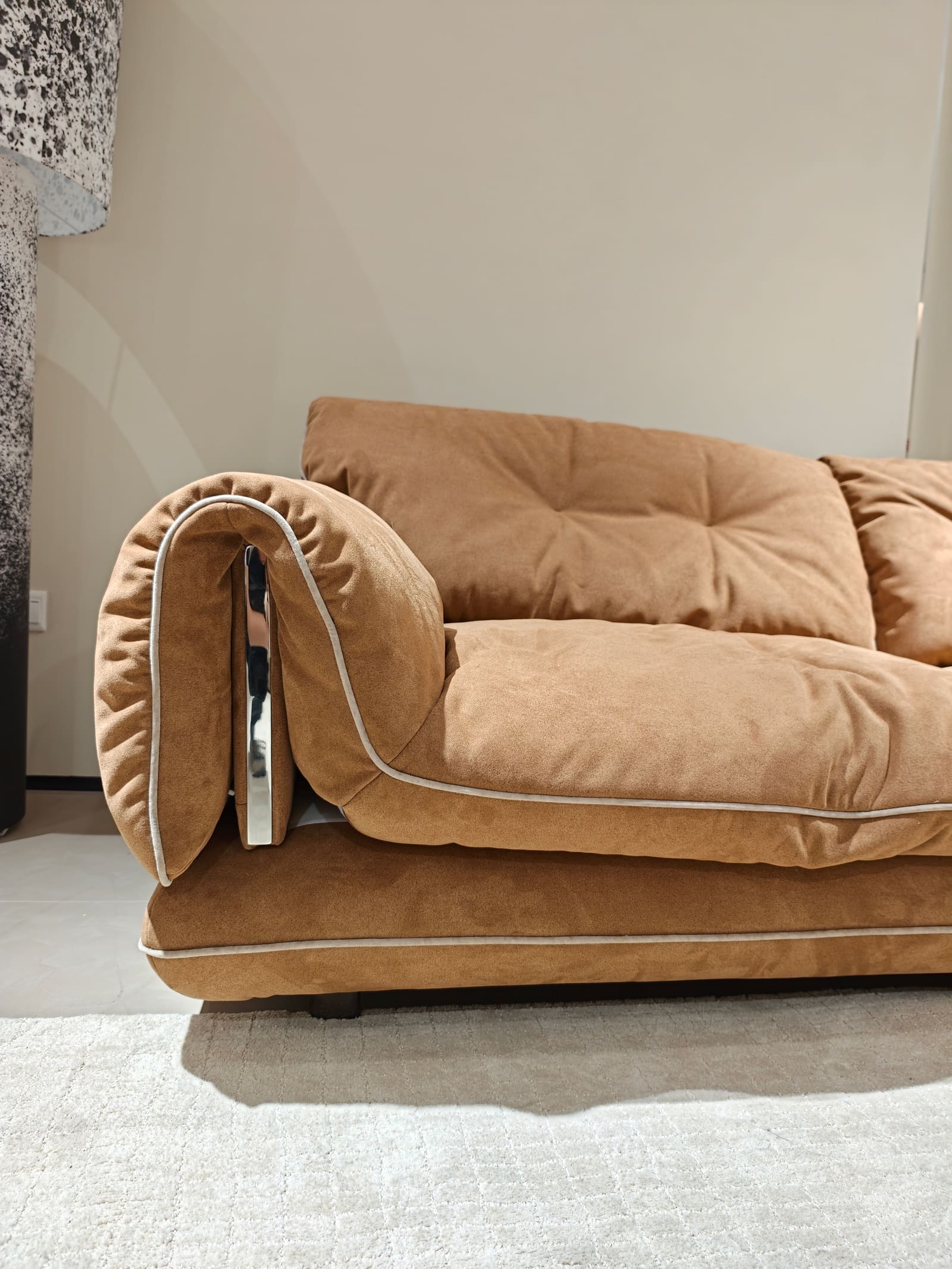Suede Fabric Modular Two-Seater Sofa D076 9