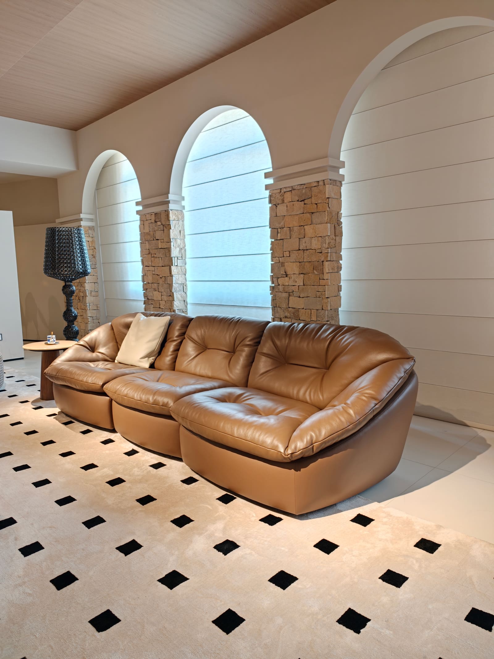 Top-Grain Leather Modular Sofa with Center Seat HD2425C 2