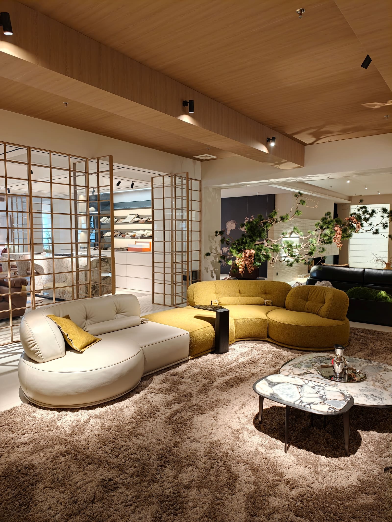 Artistic Modular Leather & Fabric Sofa with Swivel Seat HD2443