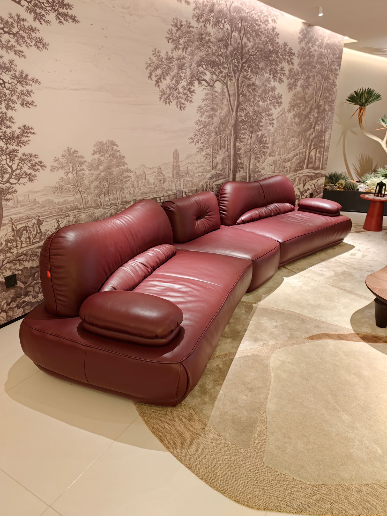 Convertible Modular Leather & Fabric Sofa with Movable Armrests HD2445 5