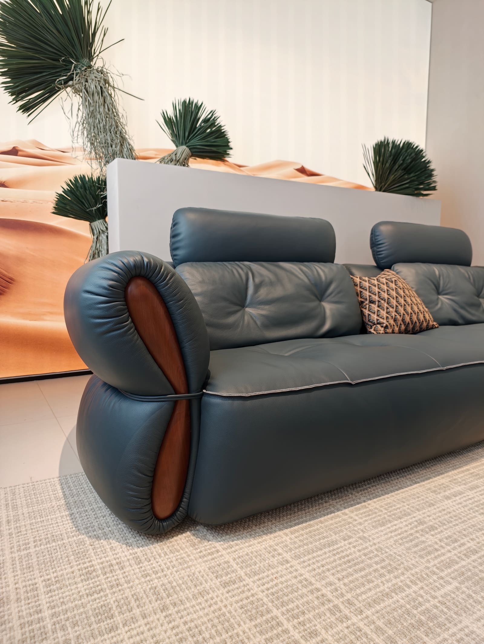 Contemporary Top-Grain Leather Two-Piece Sofa HD2454 3