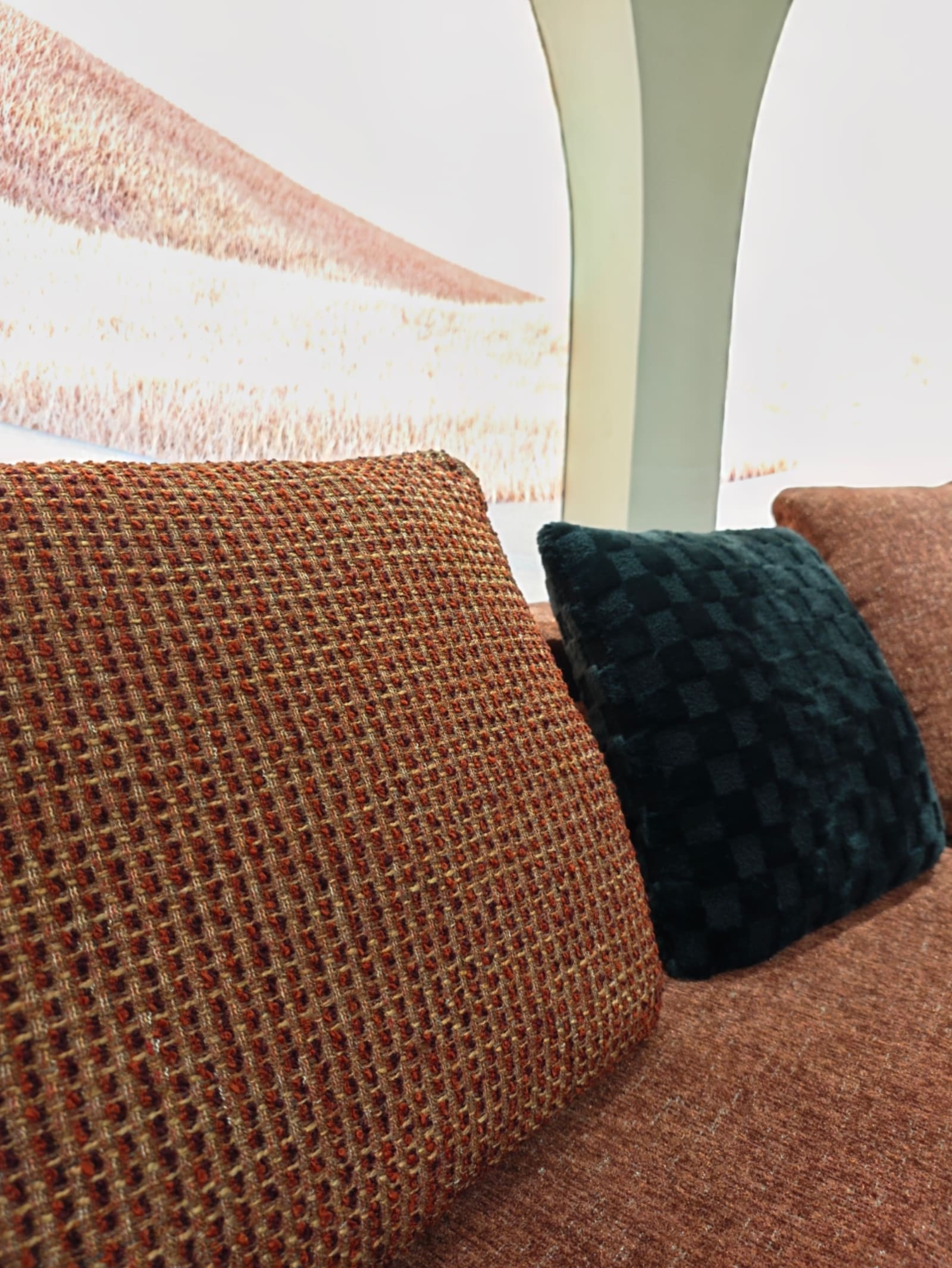 Curved Velvet Sectional Sofa with Ottoman T5022 9